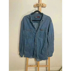 Wrangler Riggs Workwear denim Shirt Men’s Blue Long Sleeve possibly size Large/X